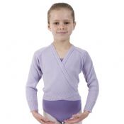 Girls Lilac Ballet Cardigan Crossover Knitted Wrap